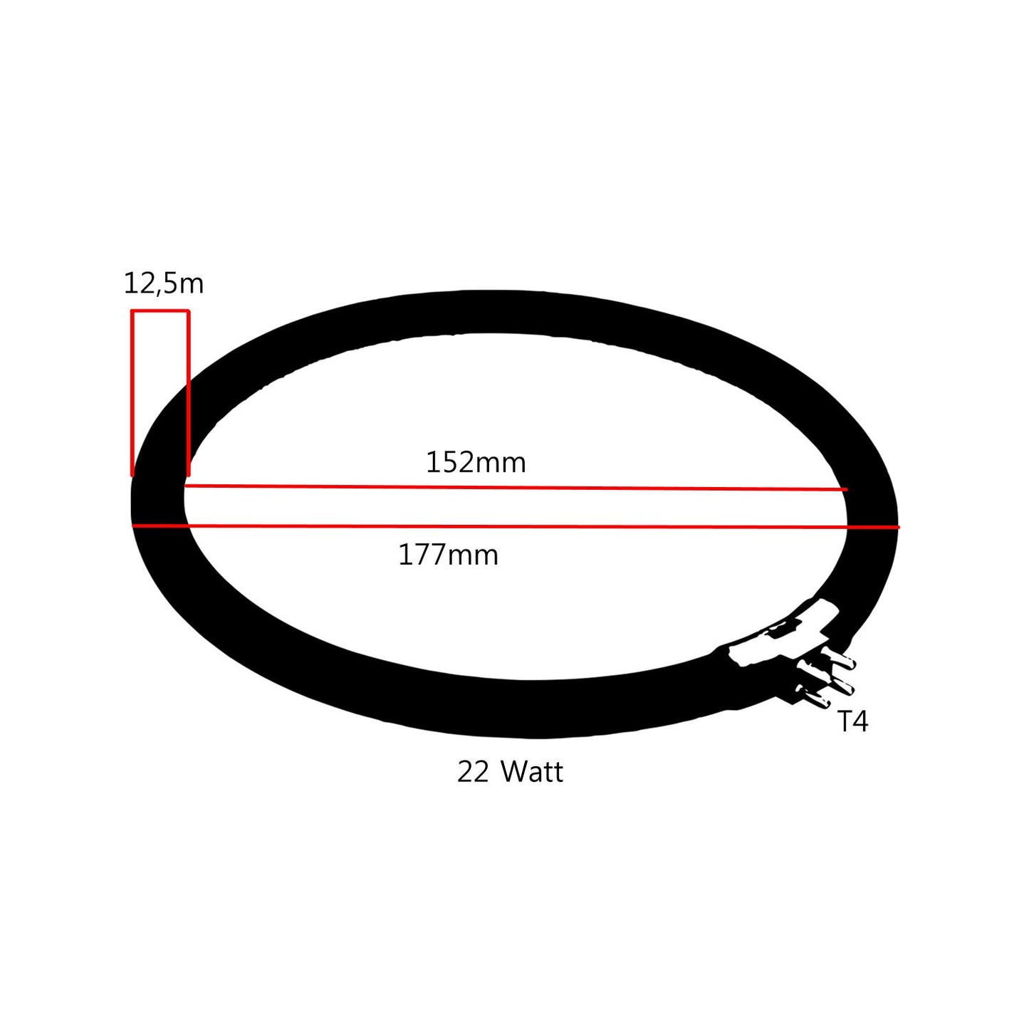 Lumeno Ersatzröhre 7122 für Lupenleuchte 22 Watt T4
