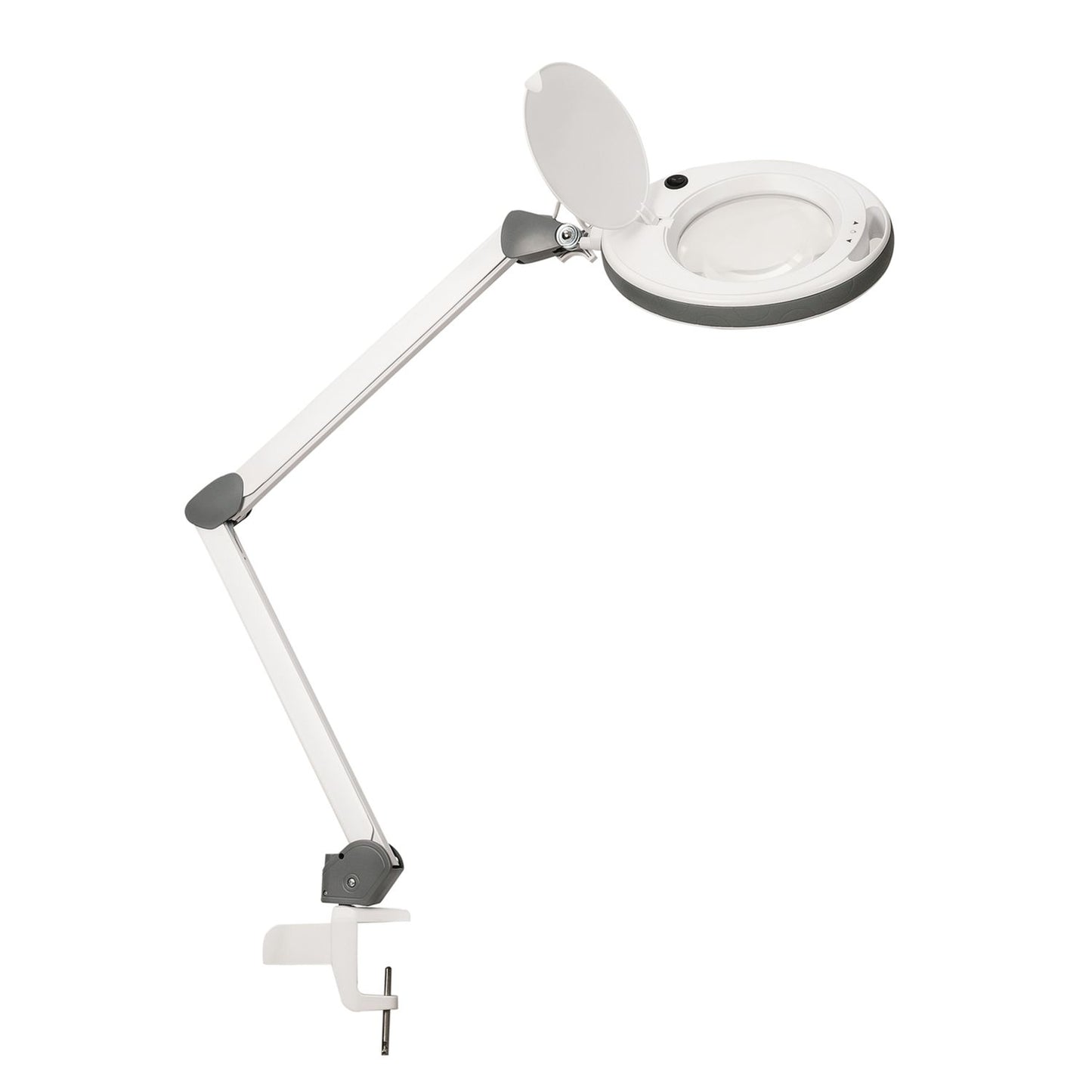 Lumeno LED luplampe serie 851X, med 152mm ægte glaslinse, dæmpbar, grå