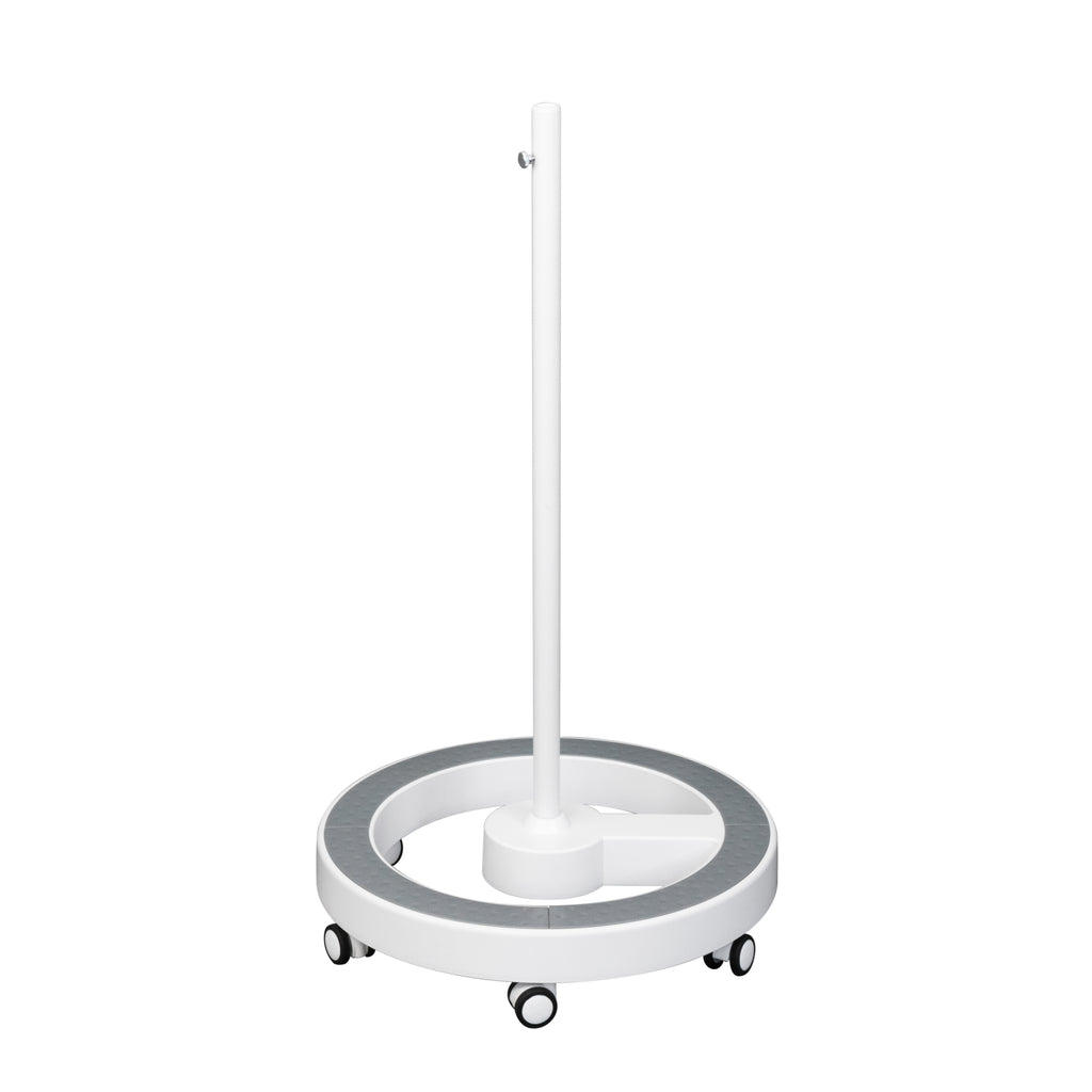 Lumeno Rollstativ 6159 mit Fußring in Grau, fünf Laufrollen