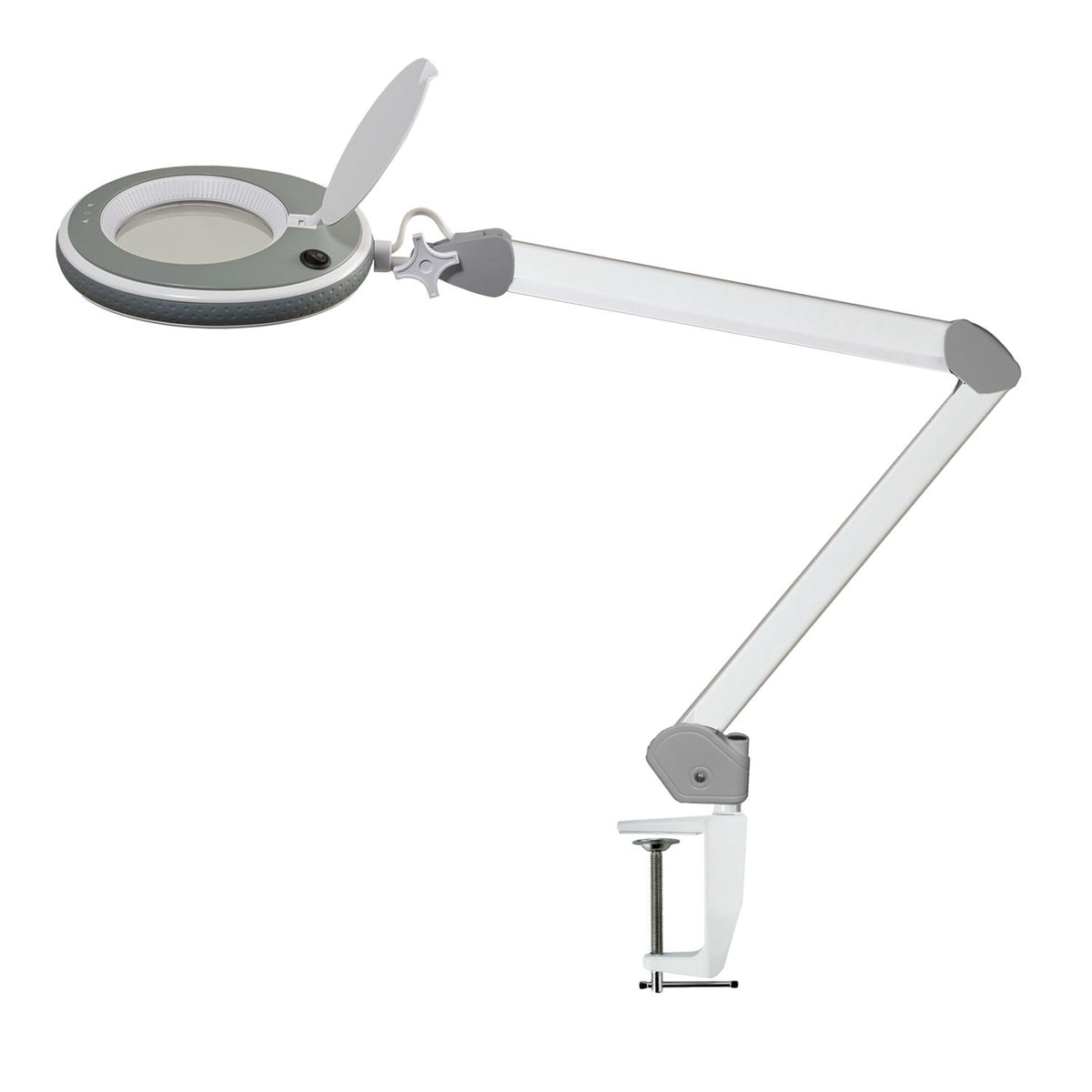B-WARE - Lumeno LED Lupenleuchte Serie 8215GR Grau, 5 Dpt. regelbare Helligkeit