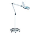 Lumeno LED magnifying lamp 851X with mobile rolling stand - flexible positioning for cosmetics, nail design and foot care with 5-step dimmable LED light