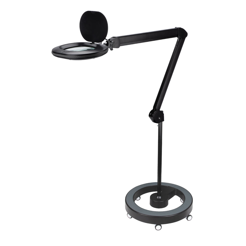 Lumeno 8615 magnifying lamp in black on rolling stand 6159