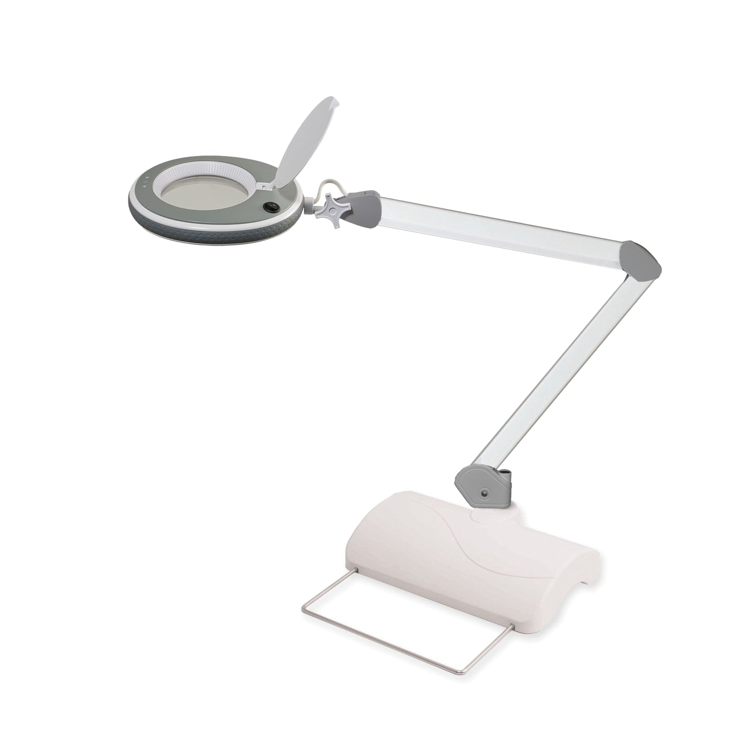 Lumeno 8215 Lupenleuchte Grau mit 5 Dioptrien auf Tischstativ 6180