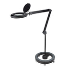 Lumeno LED magnifying lamp 851X with mobile rolling stand - flexible positioning for cosmetics, nail design and foot care with 5-step dimmable LED light